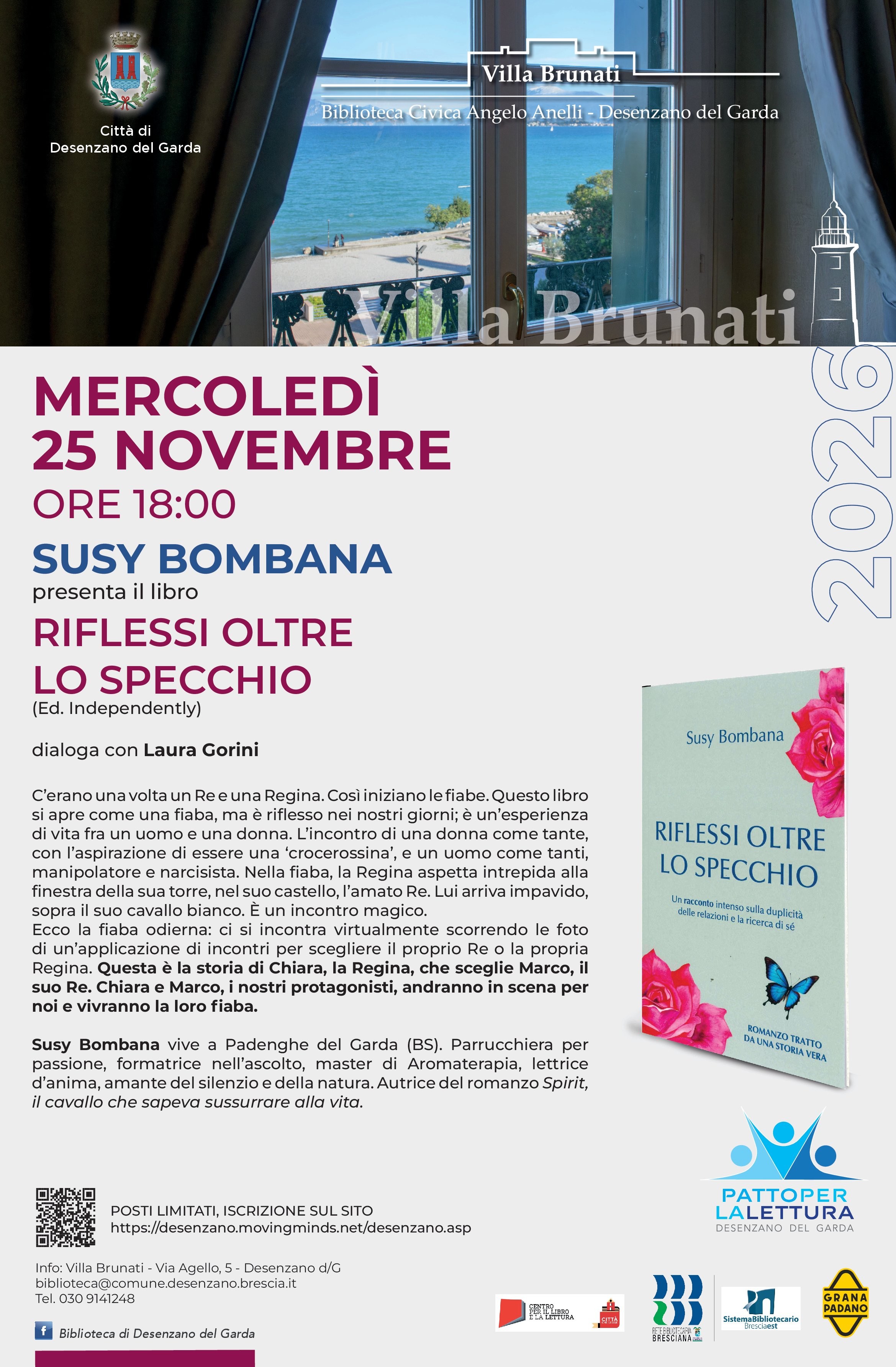 mercoledì 25 novembre, ore 18:00 Susy Bombana  presenta il libro RIFLESSI OLTRE LO SPECCHIO